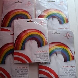 Bundle Of 5 Supershape Rainbow Balloons